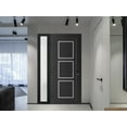 thumbnail image 4 of Front Exterior Prehung Metal-Plastic Door Frosted Glass | Manux 8661 Matte Black | Side Sidelite Transom | Office Commercial and Residential Doors Entrance Patio Garage 50x80 (W36+14x80) Right-hand, 4 of 6
