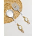 thumbnail image 4 of Yo Treasure Tiramisu Stella Luna Stainless Steel Gold Crystal Salad Server Set, Pack of 2, 4 of 4