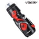 thumbnail image 5 of Botella de agua de 650 ml con soporte para bicicleta, soporte de jaula para bicicletas de montaña (negro + rojo), 5 of 10