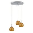thumbnail image 6 of Woodbridge Lighting Drum 3-Light Fabric Cluster Pendant in Satin Nickel/Gray, 6 of 7