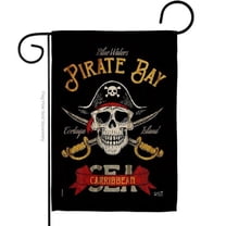 G135377-BO 13 x 18.5 in. Pirate Bay Garden Flag with Coastal Double-Sided Decorative Vertical House Decoration Banner Yard Gift