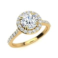 thumbnail image 2 of SuperJeweler 1 1/4 Carat Lab Grown Halo Diamond Engagement Ring In 14K Yellow Gold For Women, 2 of 6