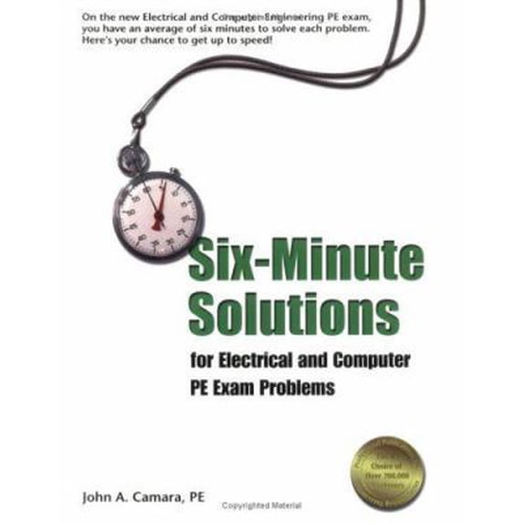 Pre-Owned Six Minute Solutions for Electrical and Computer PE Exam Problems (Paperback) 1888577754 9781888577754