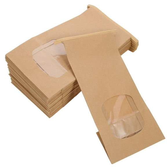 WRISTBIQUE 100pcs Reusable Kraft Paper Sandwich Bags Oil Resistant Freshness Preserving Light Brown