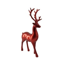WMGHA Christmas Reindeer Figurines, Mini Animal Reindeer Decor Deer Statues Sculpture Tabletop Ornaments for Cabinet Mantel Shelves Fireplace Home Décor Accents Collectible Figurines