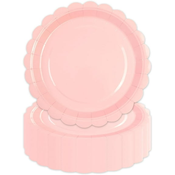 7 inch Pink Paper Plates 50 Pcs Dessert Plates Dinner Tableware Party Supplies For Birthday Picnic Party Decoration
