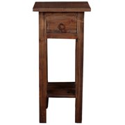 Sunset Trading Cottage Narrow Wood Side Table in Raftwood Brown/Antique Iron