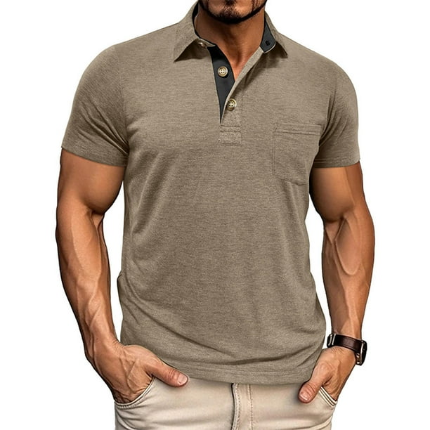 Ceisia Men's Casual Striped Half Button Round Neck Pullover with Pocket Daily Fashion Top Gift