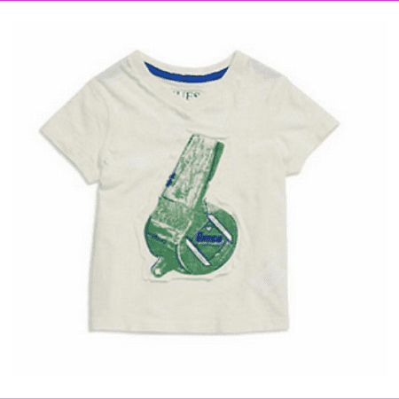 Guess Little Boys' Whistle V-Neck Tee,GBA05890A, Off white, Size 3T, MSRP $24
