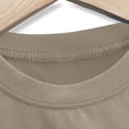 thumbnail image 4 of CPNG Girls and Boys 2 Piece Short Set Kids Summer Outfit Solid Color Short Sleeve T-shirt Elastic Waist Shorts Set(Khaki,18-24 Months), 4 of 7