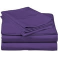 thumbnail image 2 of D.N.G. BEDDINGS Luxury 4 Piece Sheet Set with 6 Inch Deep Pocket 800 Thread Count 100% Egyptian Cotton Solid Purple Color Twin Size, 2 of 4