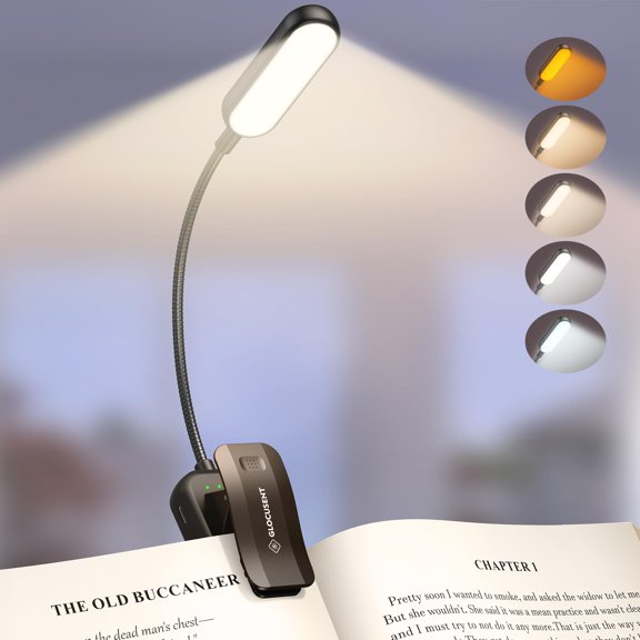 Luz de lectura Glocusent de 20 LED recargable con clip