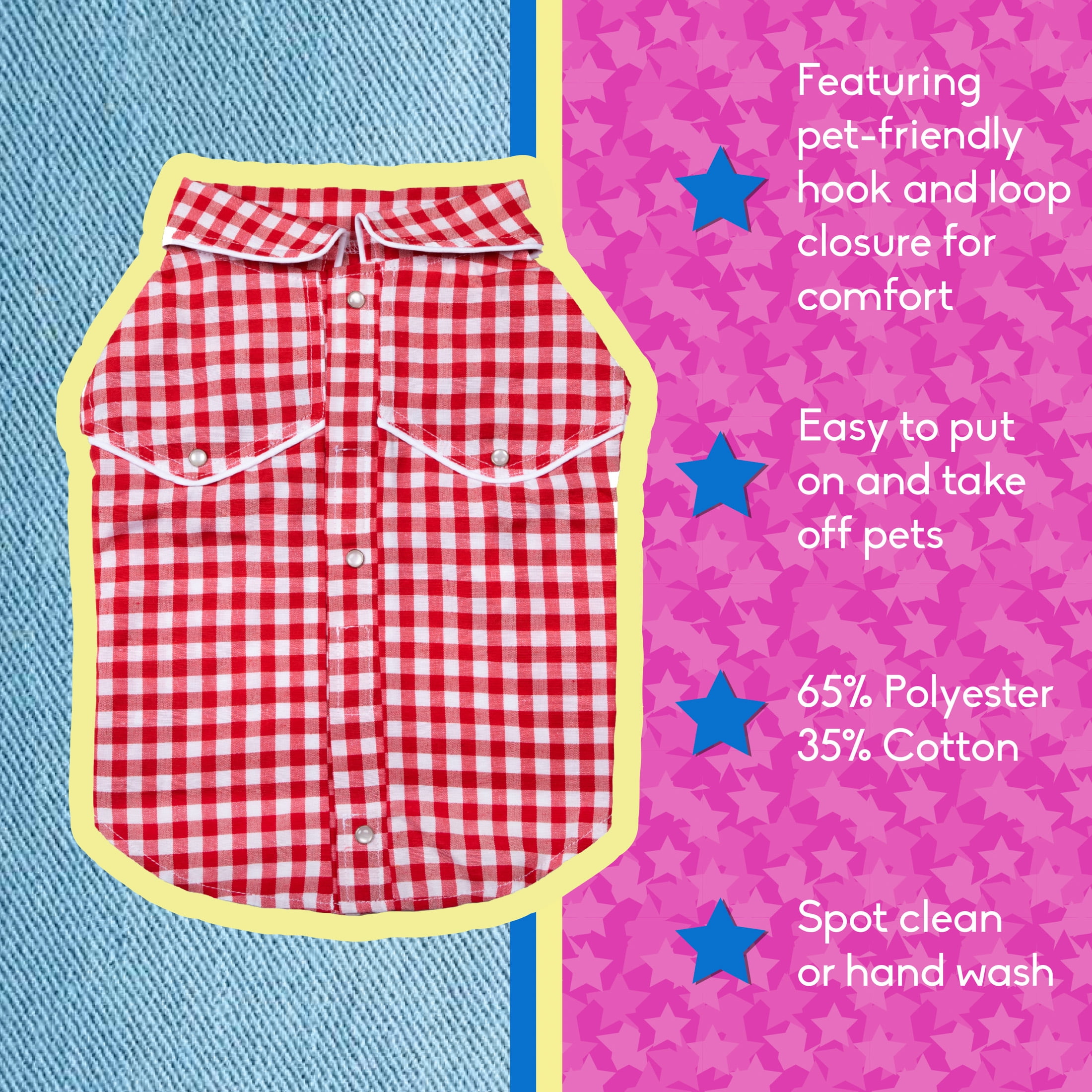 Doggy Parton Overall-Kleid Für Hunde, Größe M – Rot-weißes Gingham Mit Rüschen