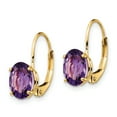 thumbnail image 2 of Primal Gold 14 Karat Yellow Gold 8x6mm Oval Amethyst Leverback Earrings, 2 of 5