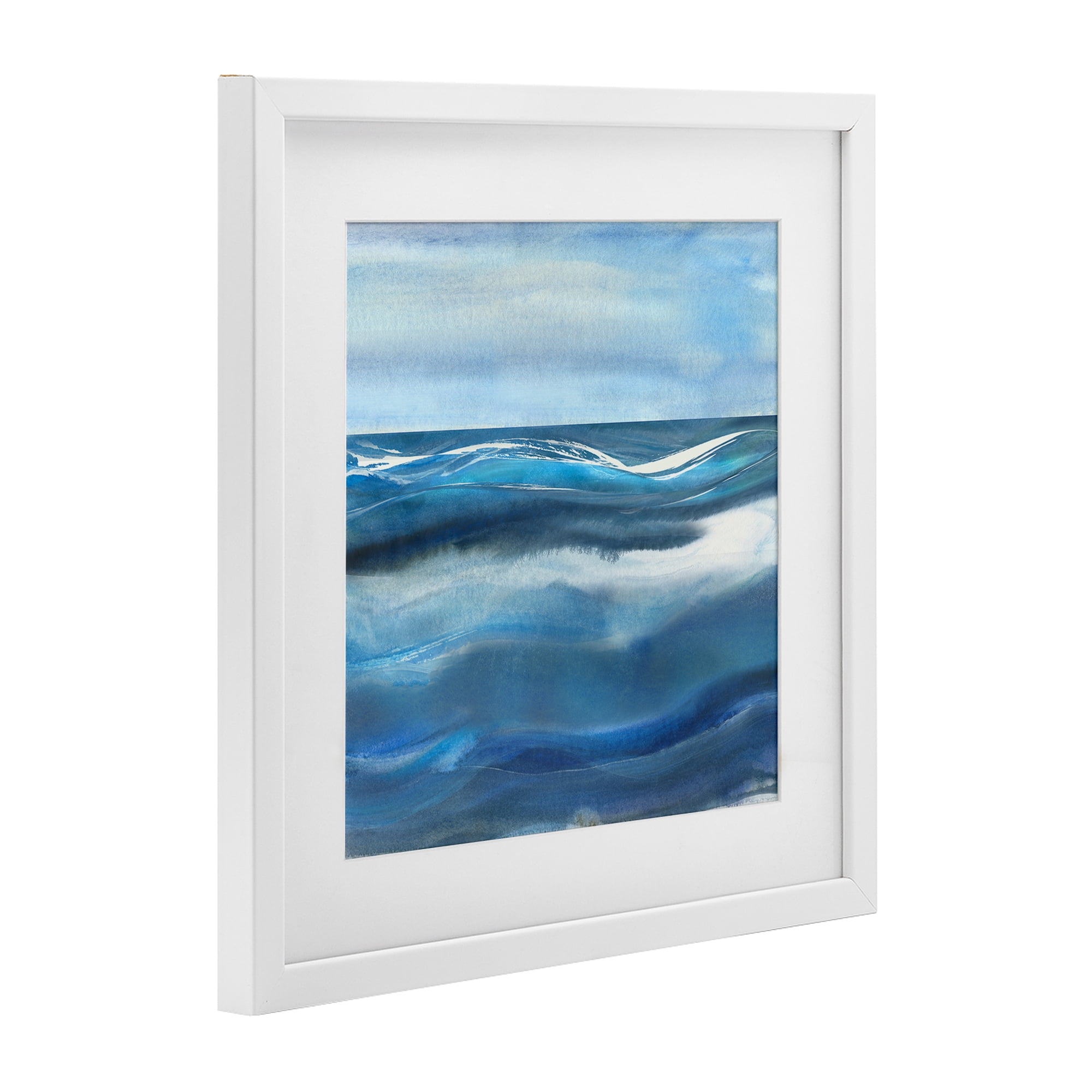 Stupell Industries Calm Expanse of Ocean Waves White Framed Print Under Glass, design by Susan Jill