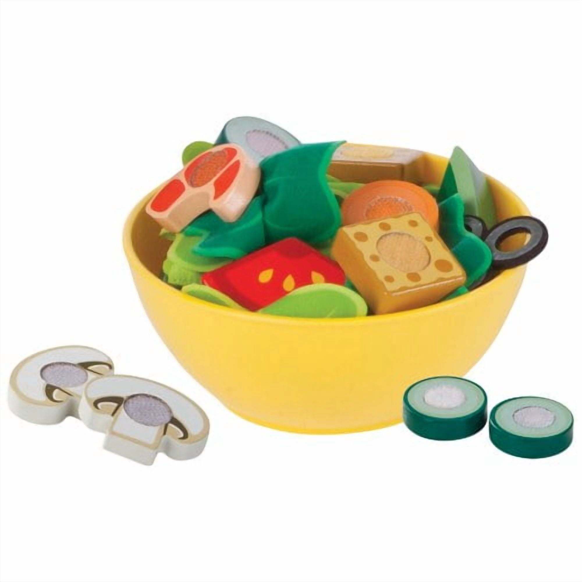 Melissa and Doug Slice and Toss Salad Play Food Set 52 Wooden and Felt Pieces , Green