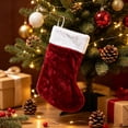 thumbnail image 3 of 12 Pack Christmas Stockings, 15.75 Inch Velvet Christmas Stocking with White , Xmas Hanging Stocking Decor for Fireplace Home Holiday Party, 3 of 5