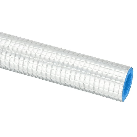 Unique Bargains 6.6Ft 13/16"ID 1-1/4"OD Insulation Foam Tube with Aluminum Foil,Silver Blue