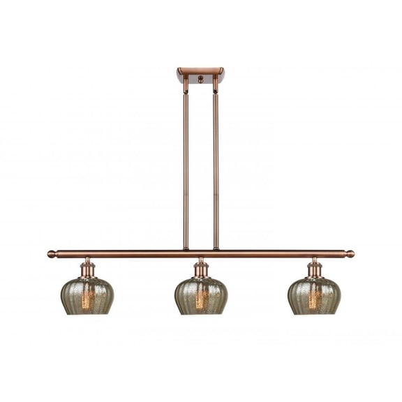 516-3I-AC-G96-LED-Innovations Lighting-Fenton-10.5W 3 LED Island in Art Nouveau Style-36 Inches Wide by 9 Inches High   Antique Copper Finish with
