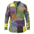 thumbnail image 3 of Camisas Hombre Manga Corta Camisas para hombres y camisas de invierno Slim camisa de manga larga Fashion Impreso Color Irregular camisa Block con bolsillos (Green, XL), 3 of 7