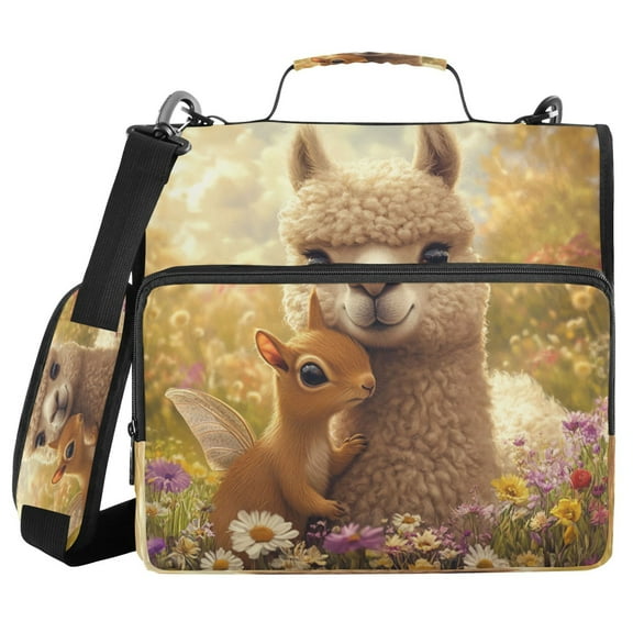 YAZAOO Zipper Binder trapper keeper Documents Organized Design Whimsical Friends Printed