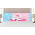thumbnail image 1 of Dog Headboard, Puppy Dreaming on the Sofa Heart Background Valentine Theme Art, Upholstered Decorative Metal Bed Headboard with Memory Foam, King Size, Blue Pink White, by Ambesonne, 1 of 4