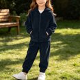 thumbnail image 7 of Baby 2-Piece Girls Velour Tracksuit Set Zip Up Hoodie Jacket and Sweatpants Long Sleeve Sweatsuit Activewear Casual Lounge Outfits Fall Winter Athletic Clothing, Size 15M, 7 of 7