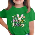 thumbnail image 1 of Manga Corta Crop Top para Niños Pascua Impresa Cuello Redondo Casual Tee 3-14 Años, 1 of 5