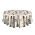 thumbnail image 5 of Beige Fairy Mushroom Pattern Round Tablecloth 60"x60",Wrinkle Wipeable Table Cloth for Kitchen Dining Room Picnic Patio Party, 5 of 6