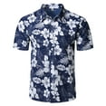 thumbnail image 2 of ALLLIST Men's Shirts Hawaiian Collared Short Sleeve Button Down Shirts Casual Blue Clothing for Men, 2 of 9