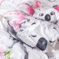 thumbnail image 3 of SUSSEXHOME Pink Koala Bear Cotton Duvet Cover Set, Queen Size Duvet Cover, 1 Duvet Cover, 1 Fitted Sheet and 2 Pillowcases, Iron Safe, Hypoallergenic, Breathable , Machine Washable, Child Room Set, 3 of 7