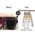 thumbnail image 5 of Amber Home 12 Pack Heavy Duty Add On Metal Pants Skirt Hangers Stackable Add-On Metal Clothes Hangers With 2-Adjustable Clips Cascading Clip Hangers Space Saving For Jeans Slacks, 5 of 5