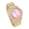 thumbnail image 2 of Women's Baguette Cut Iced Out Diamond Watch - Drop it Down with This Bling'ed Out Crystal Tennis Bracelet on Your Wrist Ladies! - ST10372MLA Gld/Pink Blush-Pink TB, 2 of 8