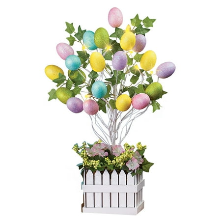 easter lighted tree egg centerpiece floral decorations tabletop decoration