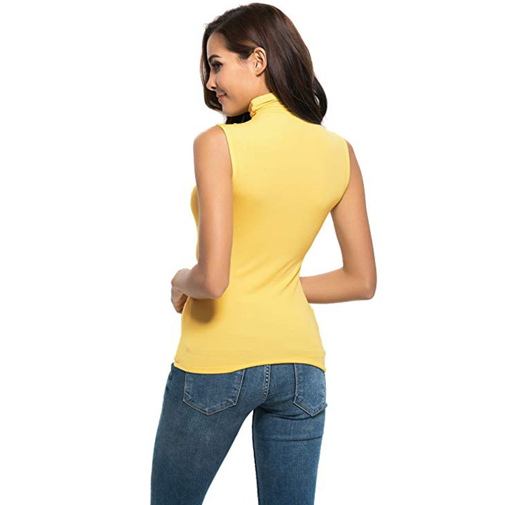 Augper Womens Sleeveless Turtleneck Tee Shirt Blouse - Walmart.com