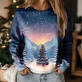 thumbnail image 2 of Futezty Women Christmas Tree Sweatshirt 3D Print Graphic Xmas Sweaters Crewneck Long Sleeve Shirt Pullover, 2 of 7