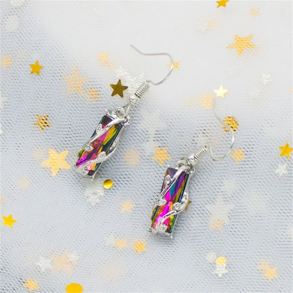 PPgejGEK Womens Stud Earrings Colorful Geometric Earrings-border Fashion Earrings Colorful Stone Gradient Earrings Sales