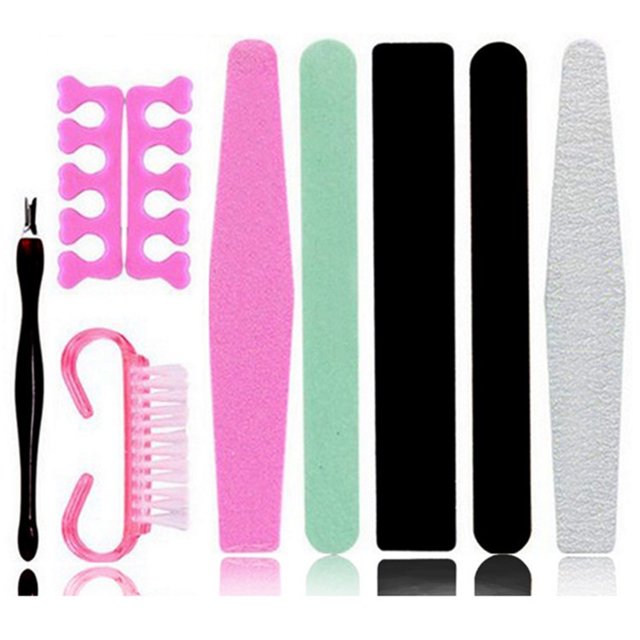 9 unids/set herramientas profesionales de manicura accesorios separador de dedos de los pies limas de manicura yeacher Kit de herramientas de arte de uñas