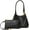 Black, variant on Trendy Woven Bucket Hobo Bags Women Underarm Shoulder Bag Cute Satchels Crossbody Purse PU Leather Top-Handle Tote Handbag