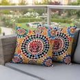 thumbnail image 5 of Pack of 2 Outdoor Pillow Covers 16x16 Inch Waterproof Colorful Boho Throw Pillow Covers,Decorative Couch Pillow Shams Protectors Watercolor Abstract Geometric Patio Garden Pillowcases Cushion Covers, 5 of 8