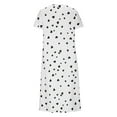 thumbnail image 5 of QUYUON Casual Summer Dresses for Women Plus Size Midi Dress V Neck Short Sleeve T-Shirt Dress with Pockets Heart Printed Loose Flowy Mid-Length Dress A-Line Tunic Dress Style D-8231 White 5XL, 5 of 6