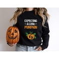 thumbnail image 2 of Pregnancy Announcement Sweatshirt, Expecting Little Pumpkin, Halloween Maternity Shirt, 2 of 4