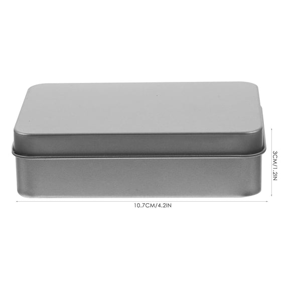 Nicehomfit 5Pcs Tinplate Storage Box Plated Silver with Lid Small Decorative Storage Case