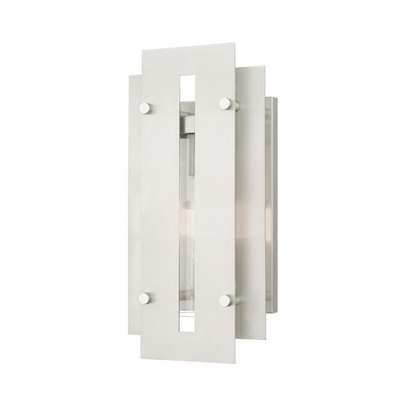 21772-91-Livex Lighting-Utrecht - 14 One Light Outdoor Wall Lantern Brushed Nickel Finish with