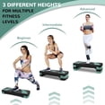 thumbnail image 3 of Fitvids Workout Step, 31" Aerobic Platform with 3 Level Adjustable Heights, Green Jasper, 3 of 7