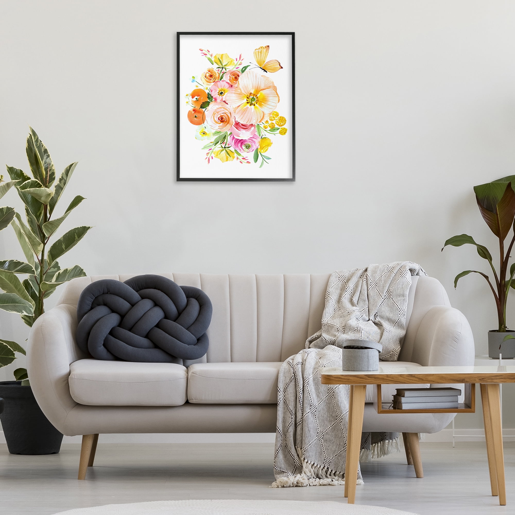 Stupell Industries Varied Flower Bundle Botanical & Floral Painting Black Framed Art Print Wall Art, 24 x 30