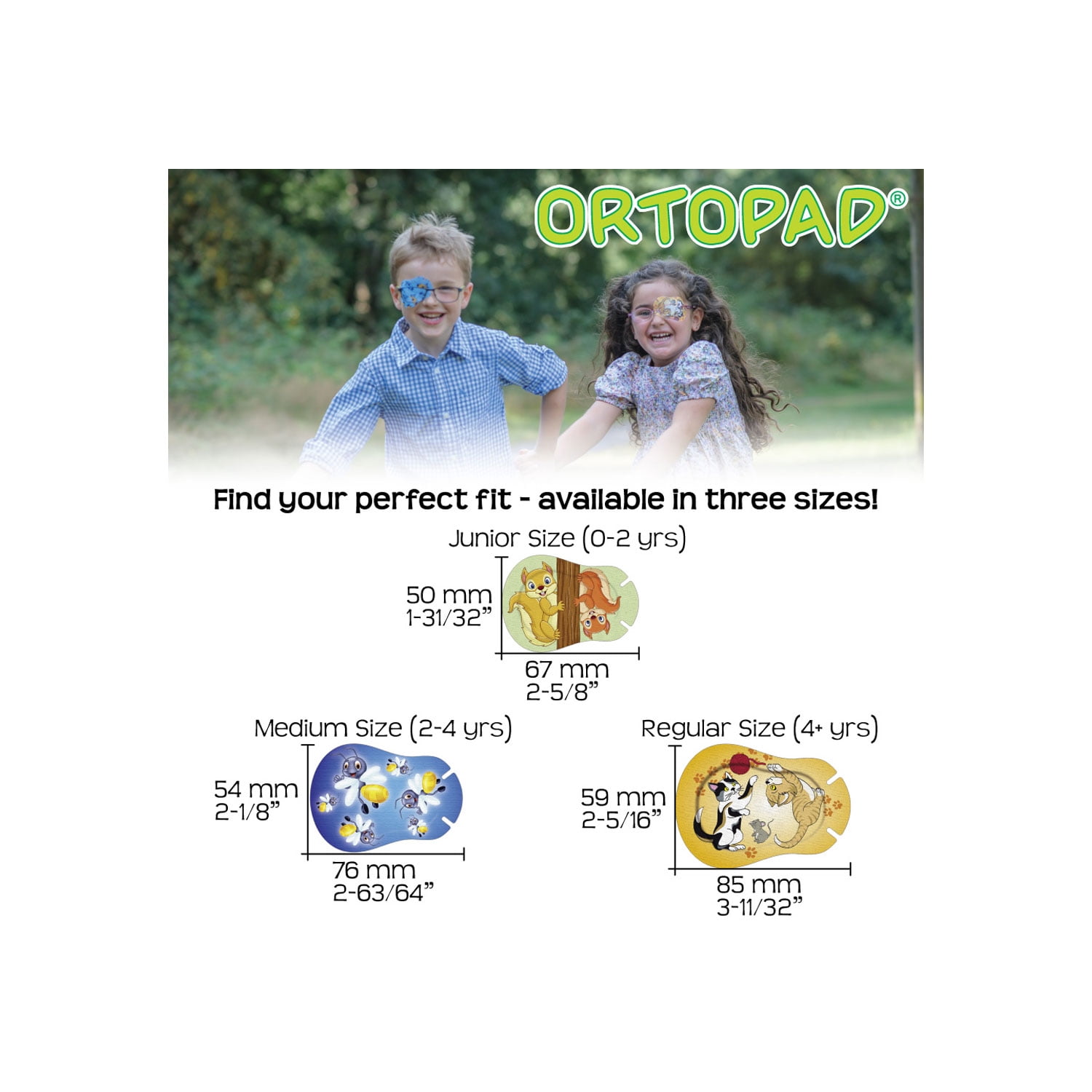 Ortopad® Bamboo 100-pack for Girls, Medium Size, Adhesive Eye Patches, 2 boxes + 2 posters