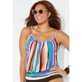 thumbnail image 3 of Swimsuits for All Women's Lightweight Scoop Neck Blouson Tankini Top, 3 of 5