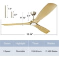 thumbnail image 3 of DingLiLighting 60" Ceiling Fans with Lights Remote Control, 3-Blade Wood Ceiling Fan with Lights Indoor Outdoor Ceiling Fan for Living Room,Farmhouse,Porch, Patios, 3 of 8