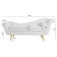 thumbnail image 2 of Classic Fabric Chaise Lounger with Scroll Arms - Ideal Lounge Chair for Relaxation and Elegance, White, 2 of 9